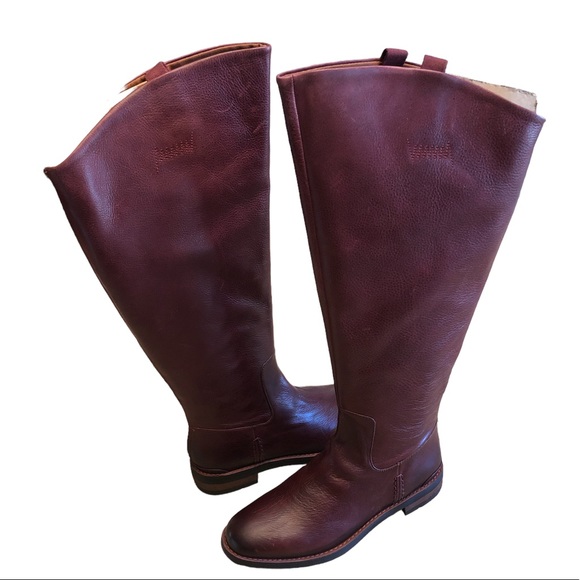 FRANCO SARTO Meyer Leather Tall Roding Boots Size 7.5 W Bordeaux $250 - Picture 6 of 16